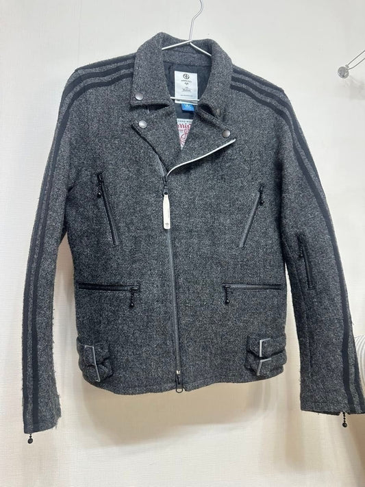 adidas Neighborhood Harris Tweed collaboration Men Double Rider Jacket Rare JPN