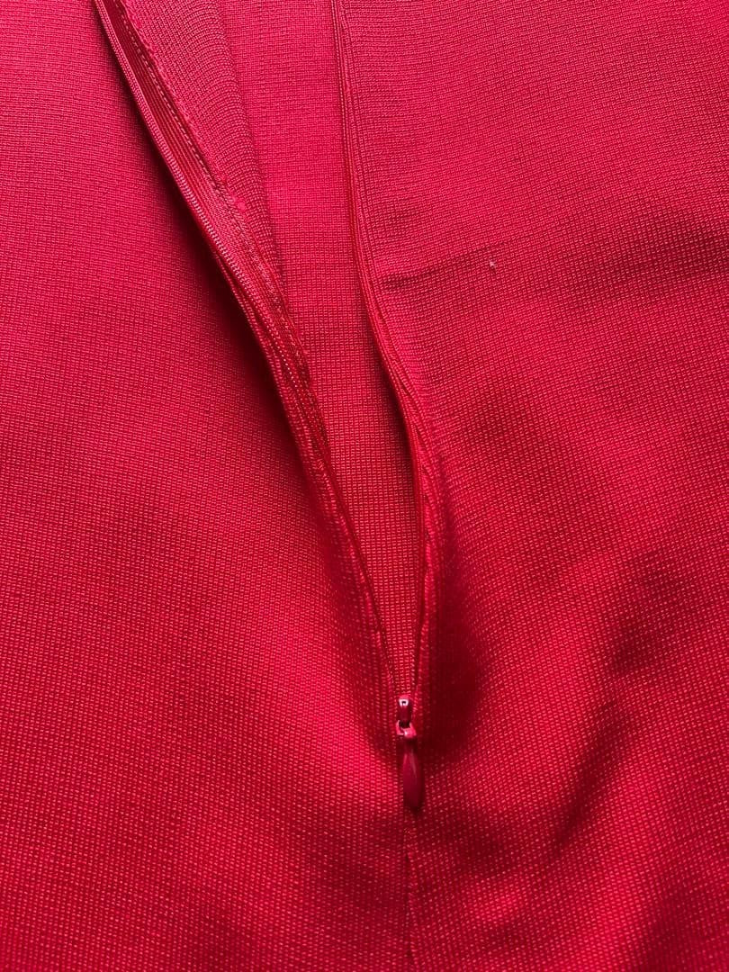 Charles Anastase Red High Neck Long Sleeve Top M - Fringe Design