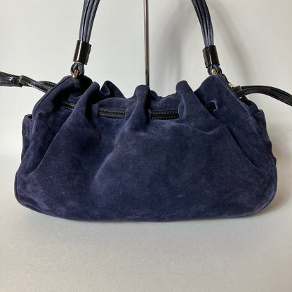 Kate Spade New York Suede Navy Shoulder Bag Hand bag Hobo