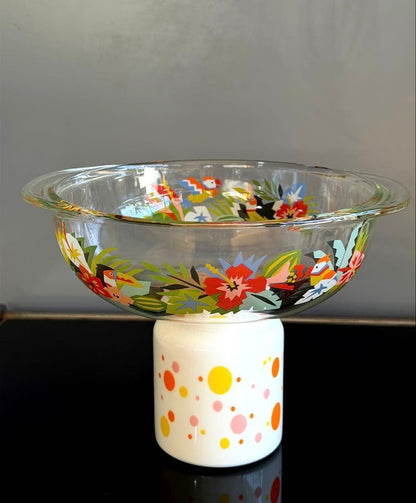 Retro Pop Glass Bowl Casserole with Lid Pyrex Floral Rare Vintage Collectible
