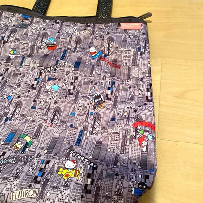 LeSportsac Sanrio Collab Tote Bag Gray Canvas Characters Unused Rare