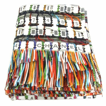 Chanel Authentic Large Beach Bath Towel 100% Cotton Multicolor Fringe 180x133cm