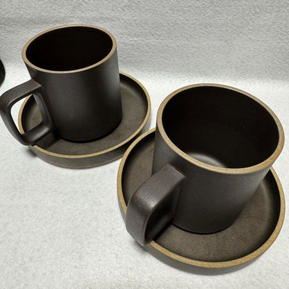 Hasami Porcelain Black Plate 14.5cm Mug Cup M 4 Set