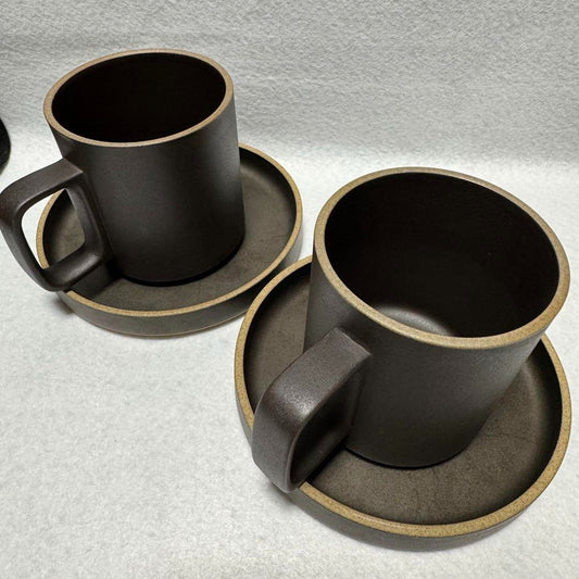 Hasami Porcelain Black Plate 14.5cm Mug Cup M 4 Set