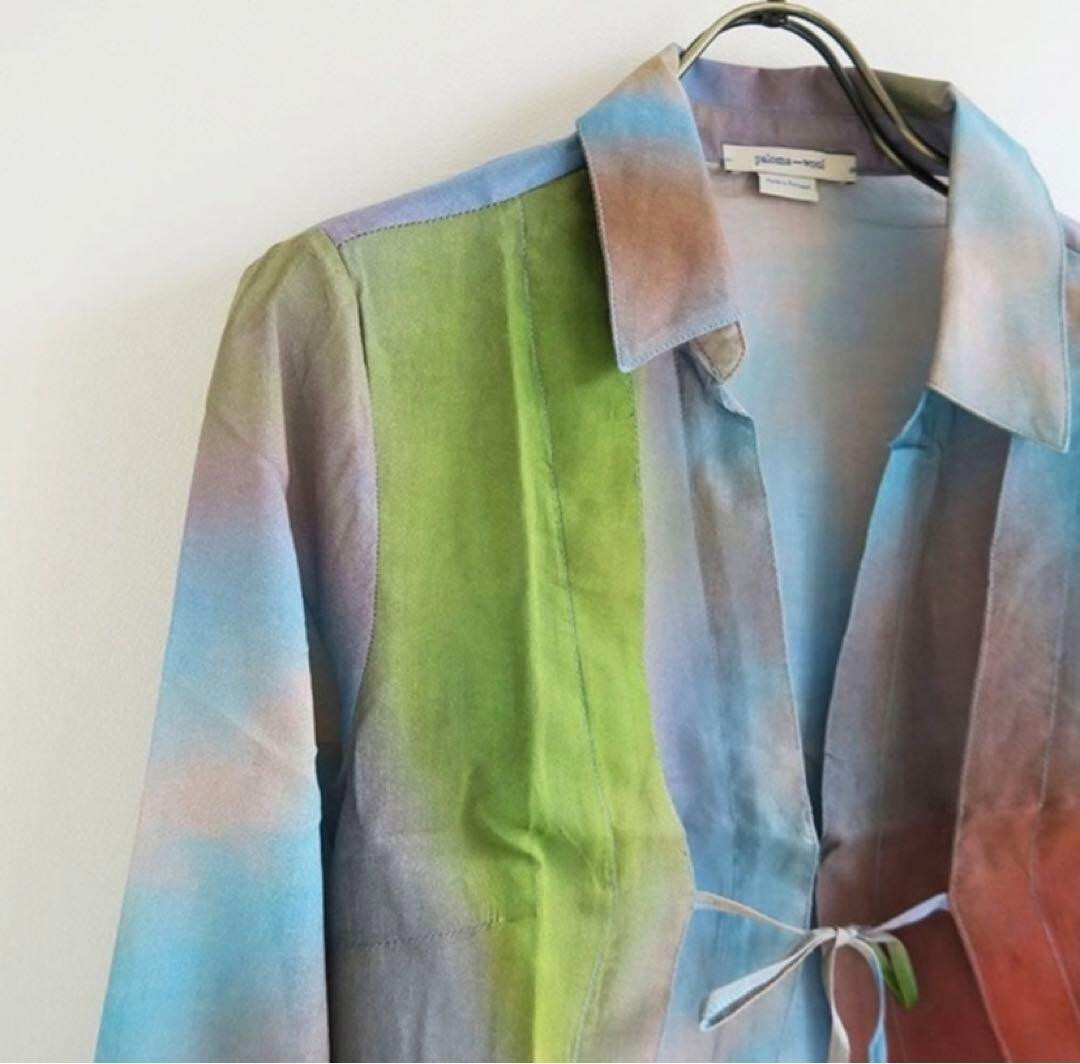 Paloma Wool Carolee Nika Milano Print Organic Cotton Long Sleeve Shirt M New