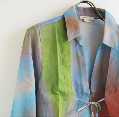 Paloma Wool Carolee Nika Milano Print Organic Cotton Long Sleeve Shirt M New