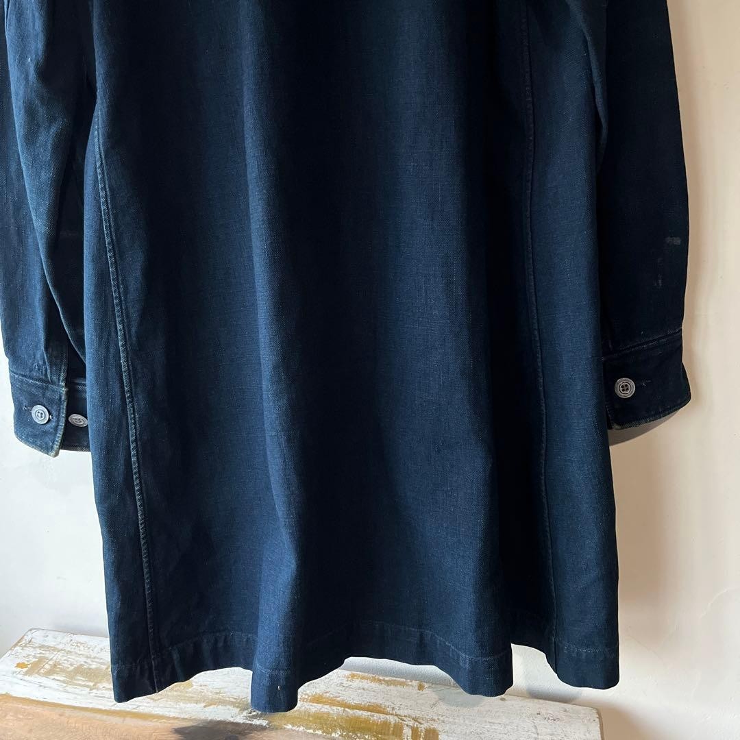 45rpm/45R Denim Coat Long Jacket Japan Made Vintage Dark Blue 3 Pockets Unisex