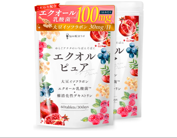 EQUOL PURE Supplement ×2 Soy Isoflavones + Lactic Acid Bacteria Japan Wellness