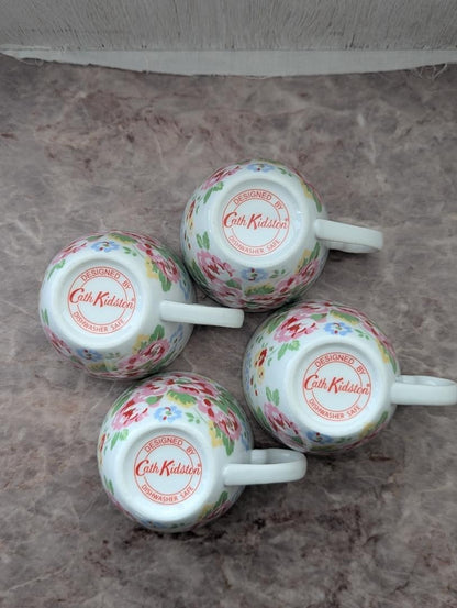 CathKidston Cup & Saucer Set 4 Pieces Vintage Excellent Condition