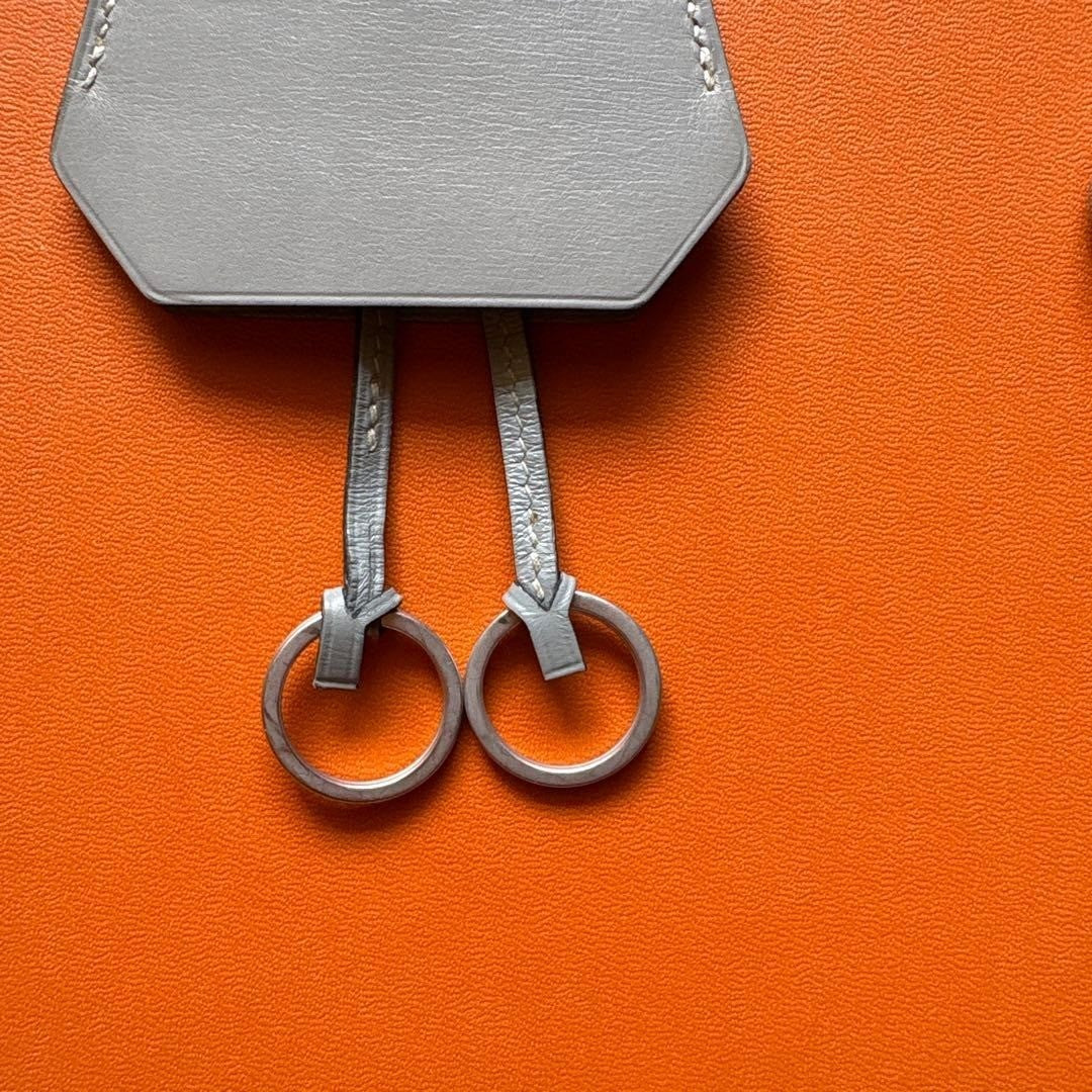HERMÈS Margiela Era Leather Key Clochette Gray Rare Used