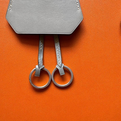 HERMÈS Margiela Era Leather Key Clochette Gray Rare Used