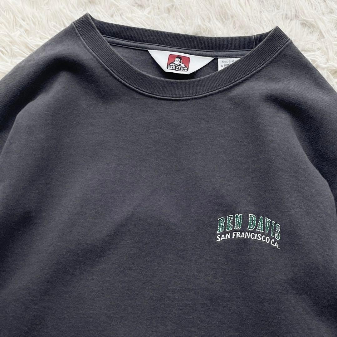 Ben Davis Long Sleeve T-Shirt Arch Logo Embroidery Charcoal Gray Japan