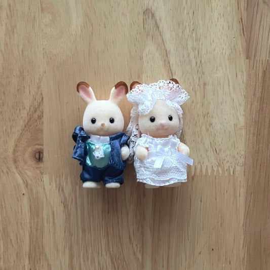 Sylvanian Families Wedding Baby Pair Figure Set Rare