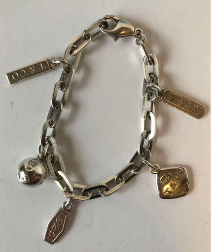 Tiffany Charm Top Bracelet 925 Silver 17cm with Box