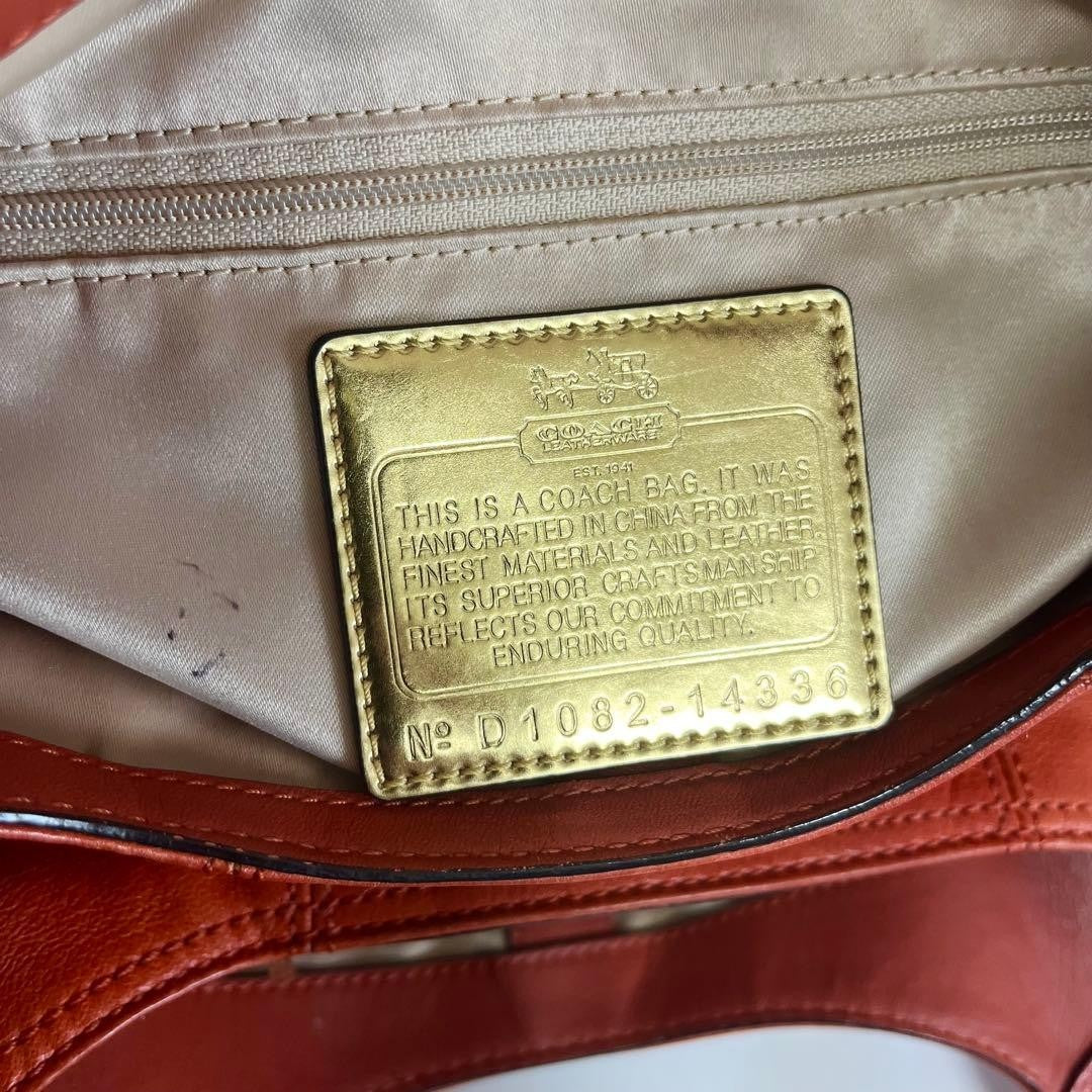 COACH Madison Leather Orange Shoulder Bag Y2K Rare Authentic Vintage