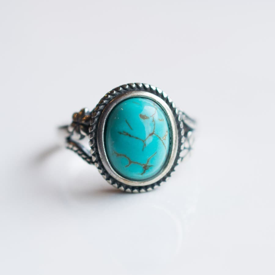 Turquoise Ring 011, 3 Sizes, Sterling Silver 925, Native American Style