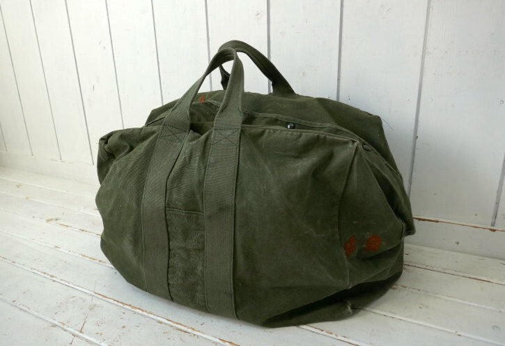 Military US Army USAF LIGHTNING Zipper Vintage Flyers Kit Bag Boston Bag USA