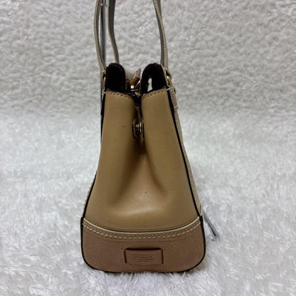 Coach Signature Hamptons Leather Tote Bag Brown Beige Vintage Authentic