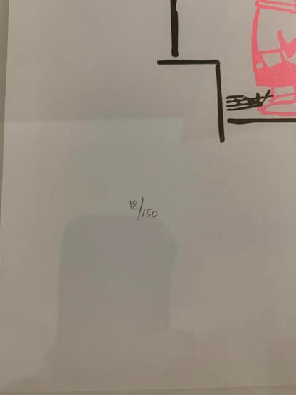 Mark drew silkscreen edition, autographed and framed