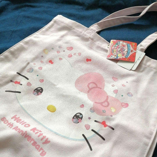 Sanrio Hello Kitty 50th Anniversary Glitter Tote Bag Pink