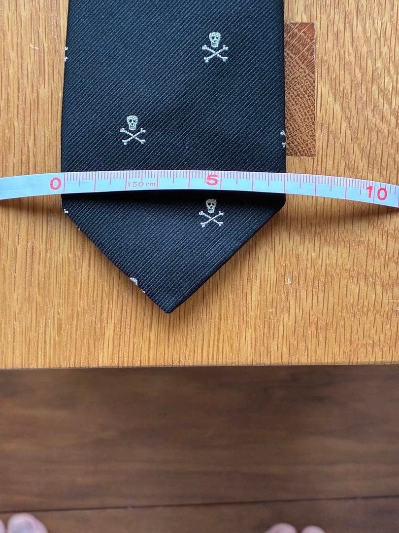 Ralph Lauren Rugby Skull Black Silk Tie Rare Vintage 145cm Luxury japan