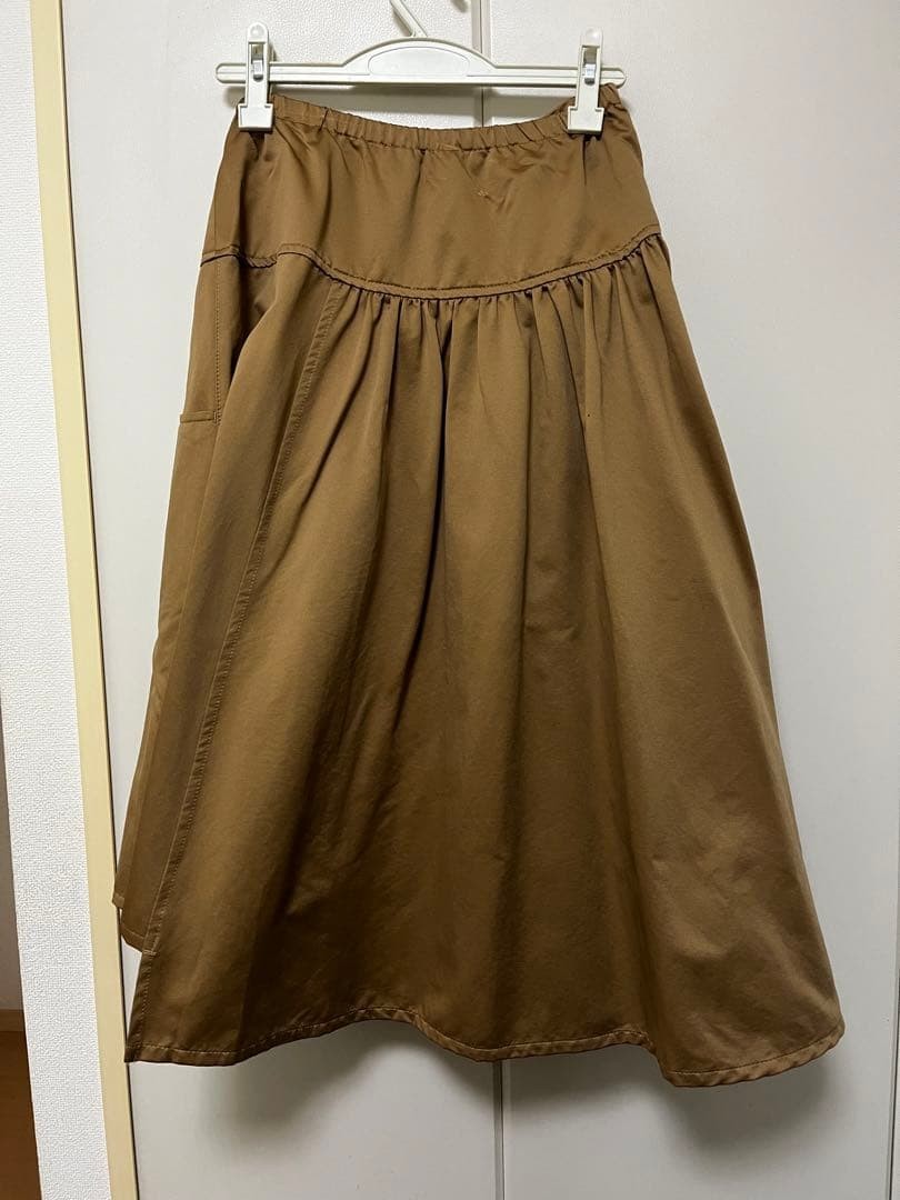 Tsumori Chisato Asymmetric Wrap Skirt Nylon Beige Used Japan