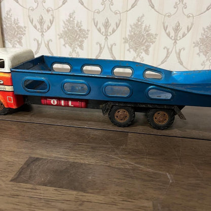 Antique Showa Retro Tin Trailer Truck Vintage Item From Storage