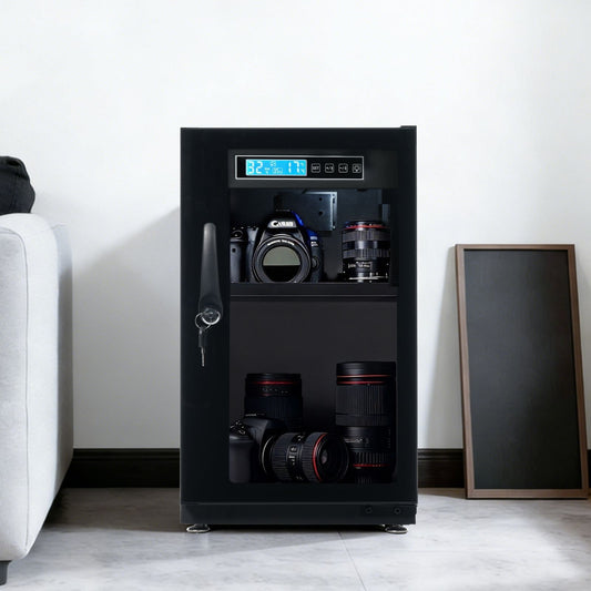 40L humidity-proof cabinet with built-in LED lighting for cameras and lenses