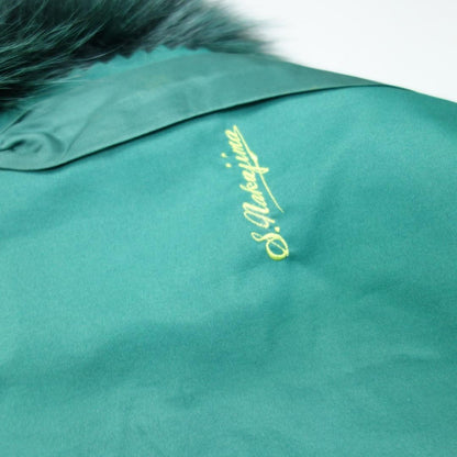 Mitsukoshi Mink Fur Poncho Coat Jacket Dyed Green Medium Elegant M Winter