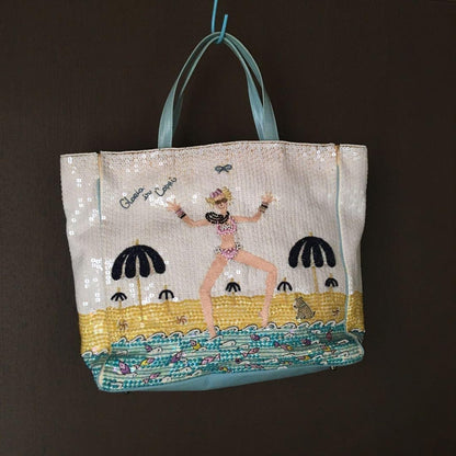 Anya Hindmarch Vintage embroidered beaded sequined tote bag