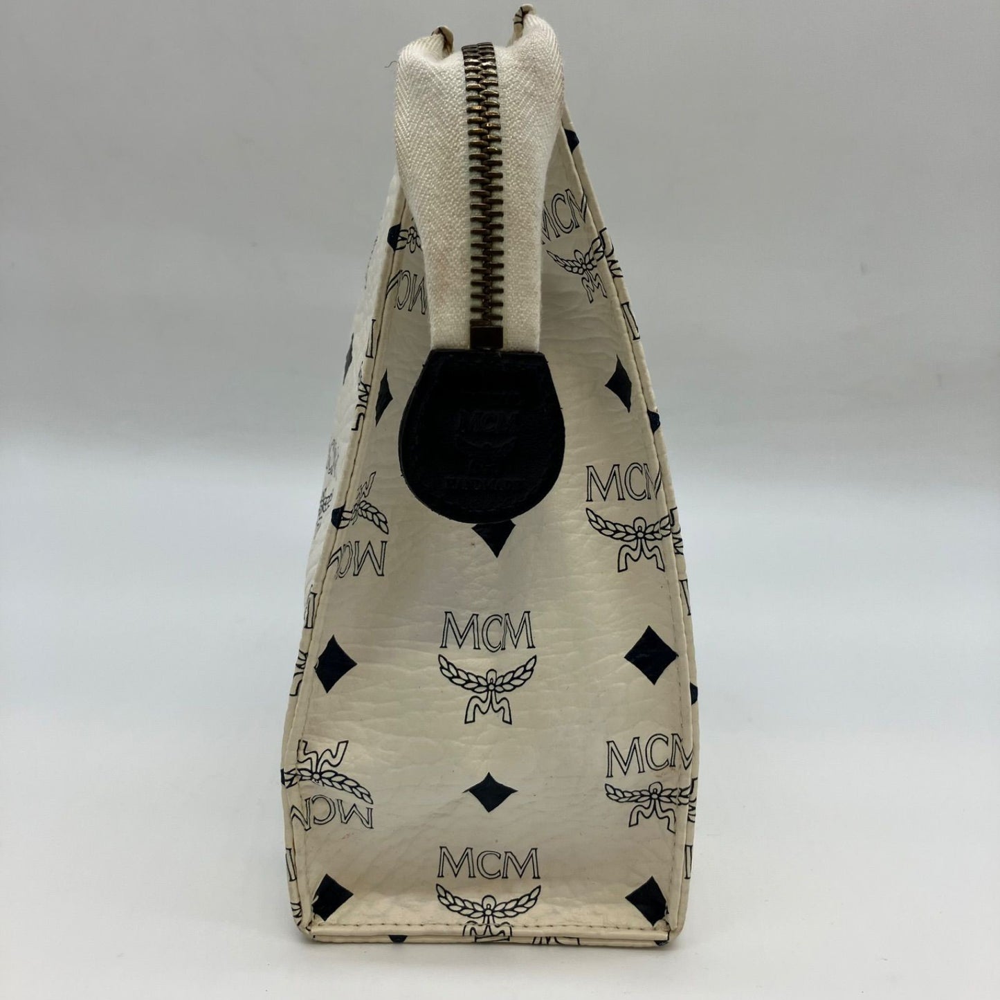 MCM Clutch Bag Leather White Authentic Women D:2.76” H:7.87” W:11.42” 5491