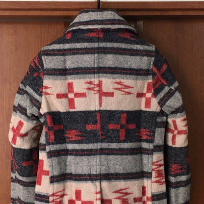 Saltwater Cowboy Native Wool Coat Navajo Rug Coat in good condition