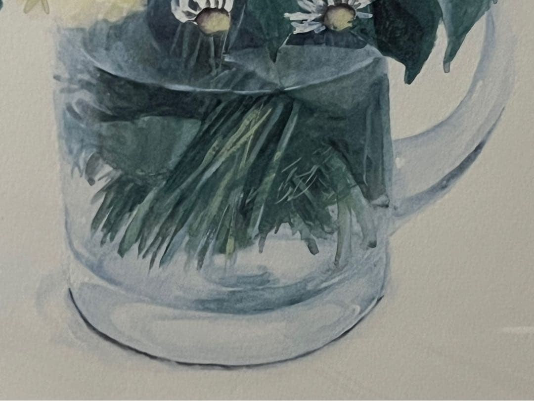 Fujiko Hashimoto Lithograph Print Interior Antique Bouquet