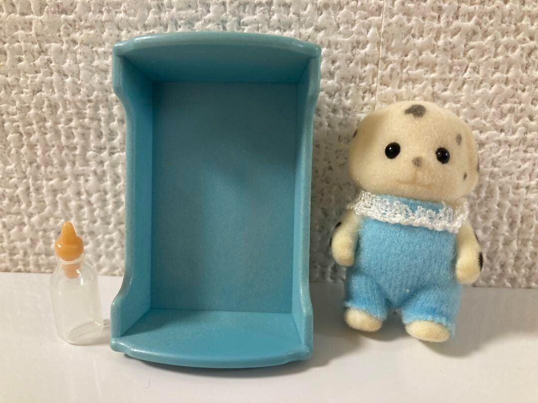 Sylvanian Families Dalmatian Baby Doll Discontinued Blue Rare