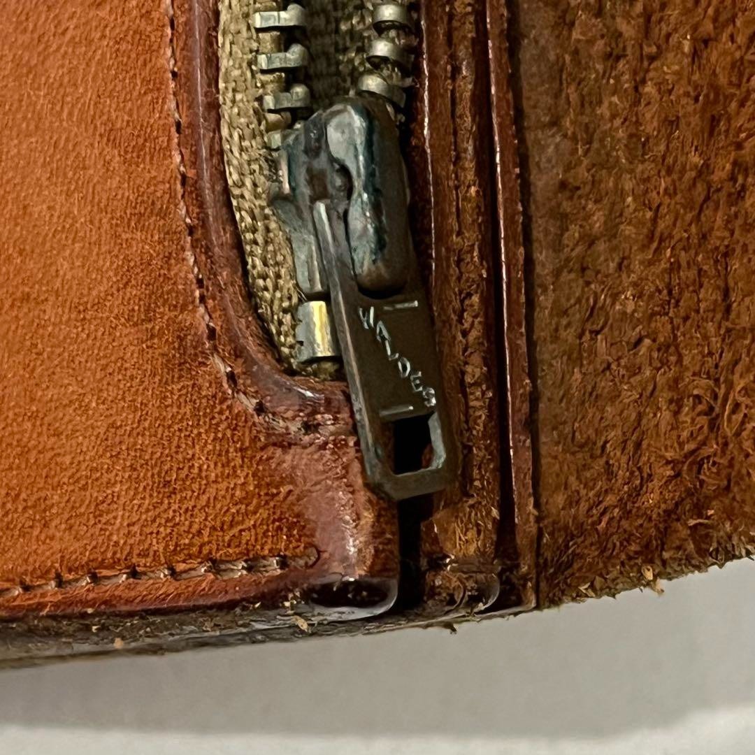 Phigvel Leather Trucker Wallet Brown Long Currency Clip Used