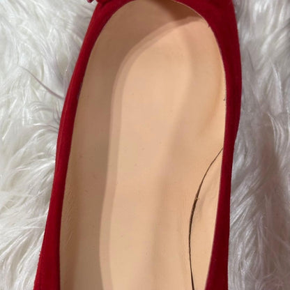 Rare Christian Louboutin Red Suede Ribbon Heels Pumps Size 35.5 (US 5)