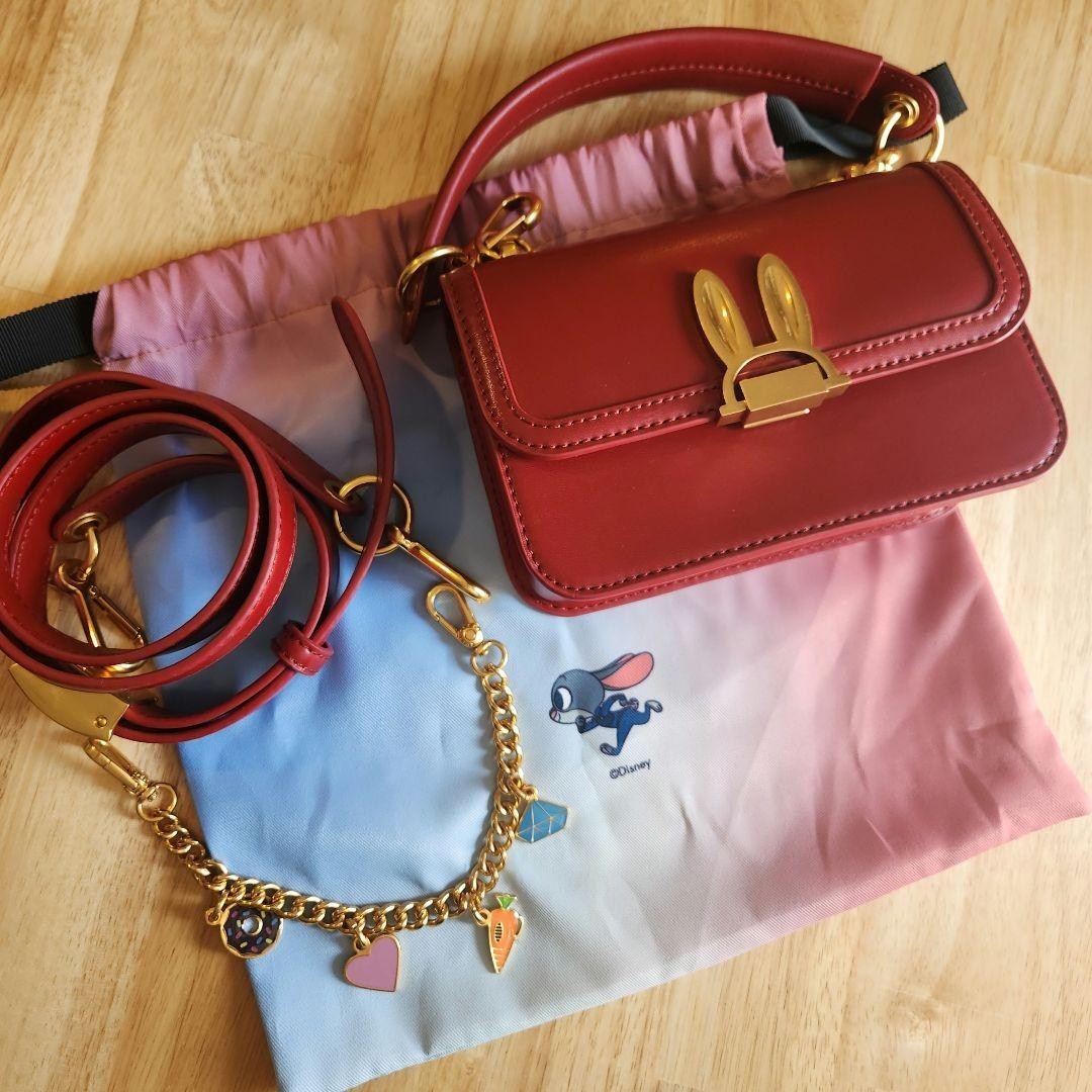 Charles & Keith Disney Zootopia Judy Hopps Red Leather Shoulder Bag