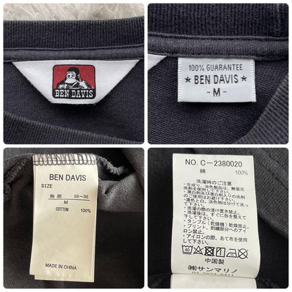 Ben Davis Long Sleeve T-Shirt Arch Logo Embroidery Charcoal Gray Japan