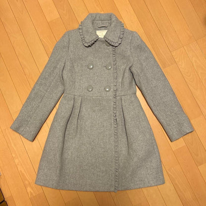 Kate Spade Grey Long Coat Ribbon Coat Beige Size 0