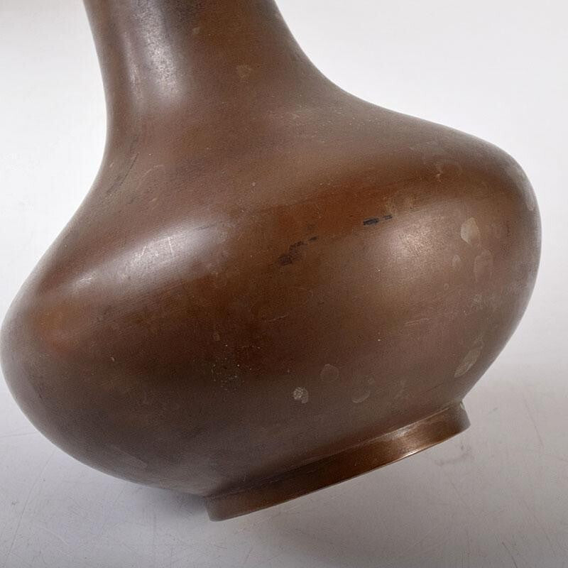 Antique Cast Iron Flower Vase w/ Box Japan