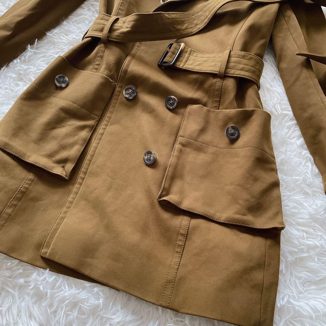 Brooks Brothers Women M Dark Brown Trench Coat M Women'S All Over Lining Pattern