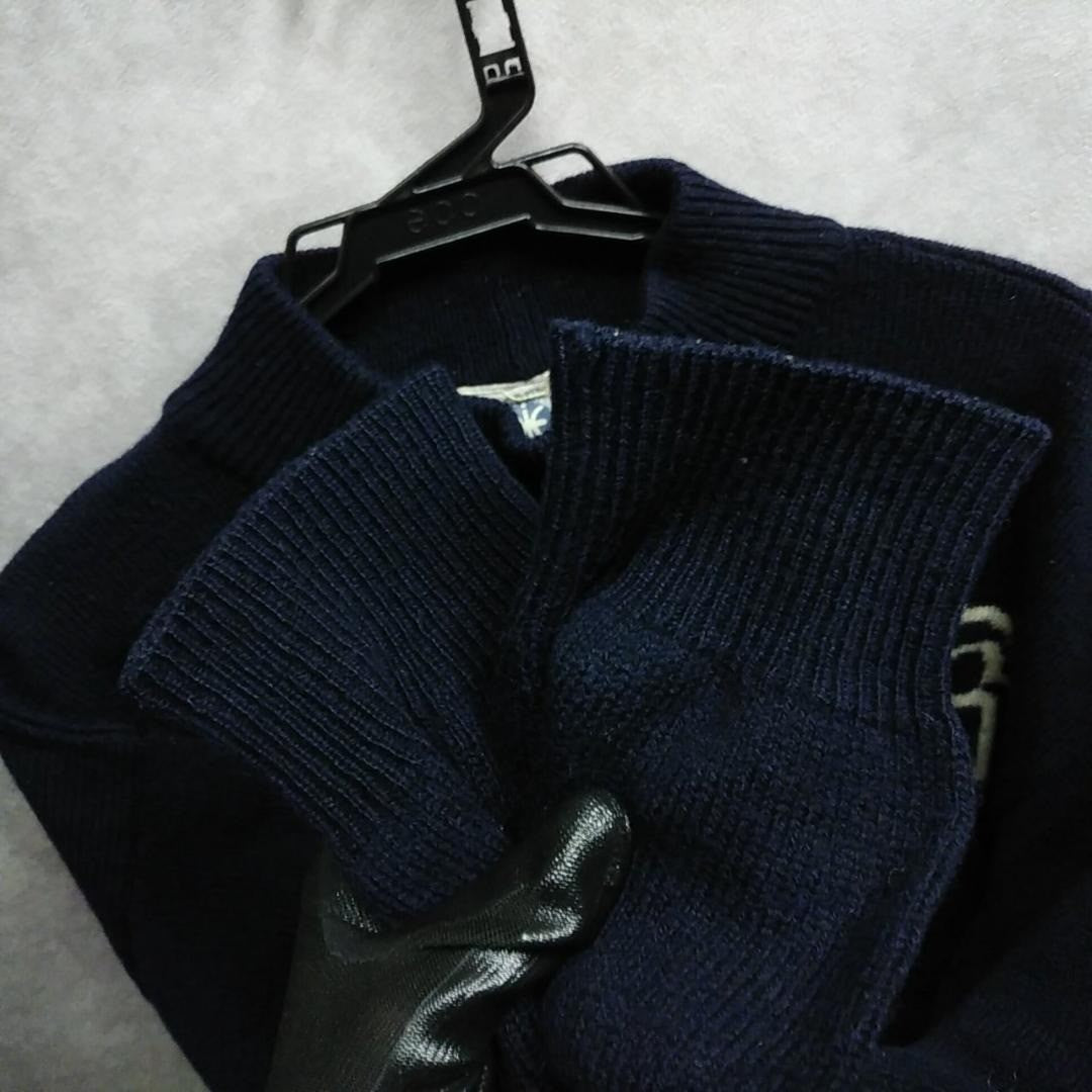 ICEBERG JEANS Vintage Men's Black Logo Wool Sweater Knit Rare Used
