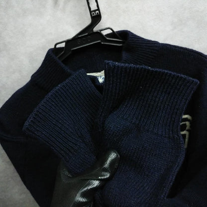 ICEBERG JEANS Vintage Men's Black Logo Wool Sweater Knit Rare Used