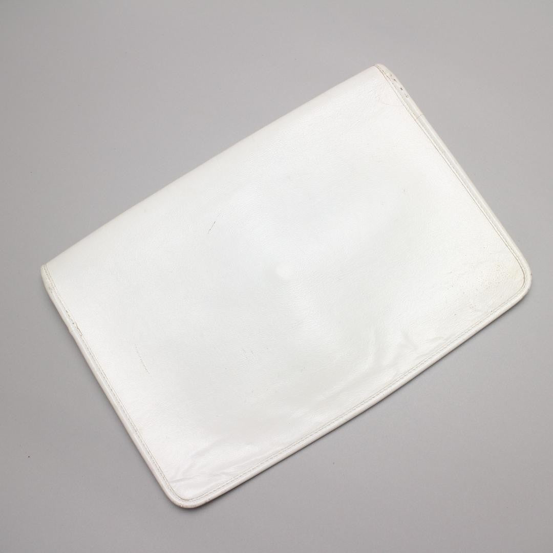 Christian Dior Clutch Bag Vintage Hook Broken White Authenticated USED