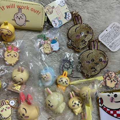 Chiikawa Usagi Figure Keychain Badge Gachapon Plush Set Rare Korea Limited