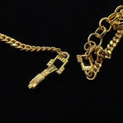 Lanvin Vintage Gold Logo Necklace Authentic