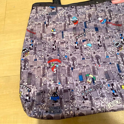 LeSportsac Sanrio Collab Tote Bag Gray Canvas Characters Unused Rare