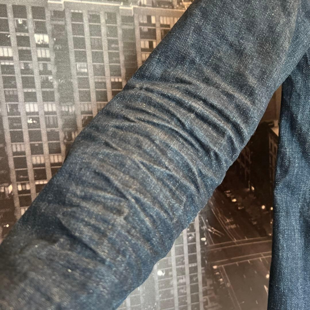 Nudie Jeans Co Indigo Denim Jacket with Check Lining Size M