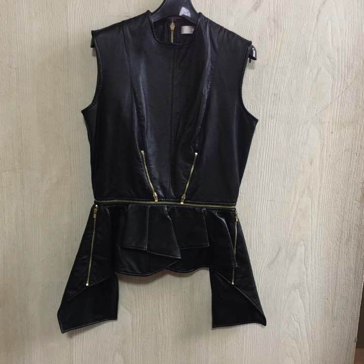 MASHA MA Peplum Leather Top by BALMAIN