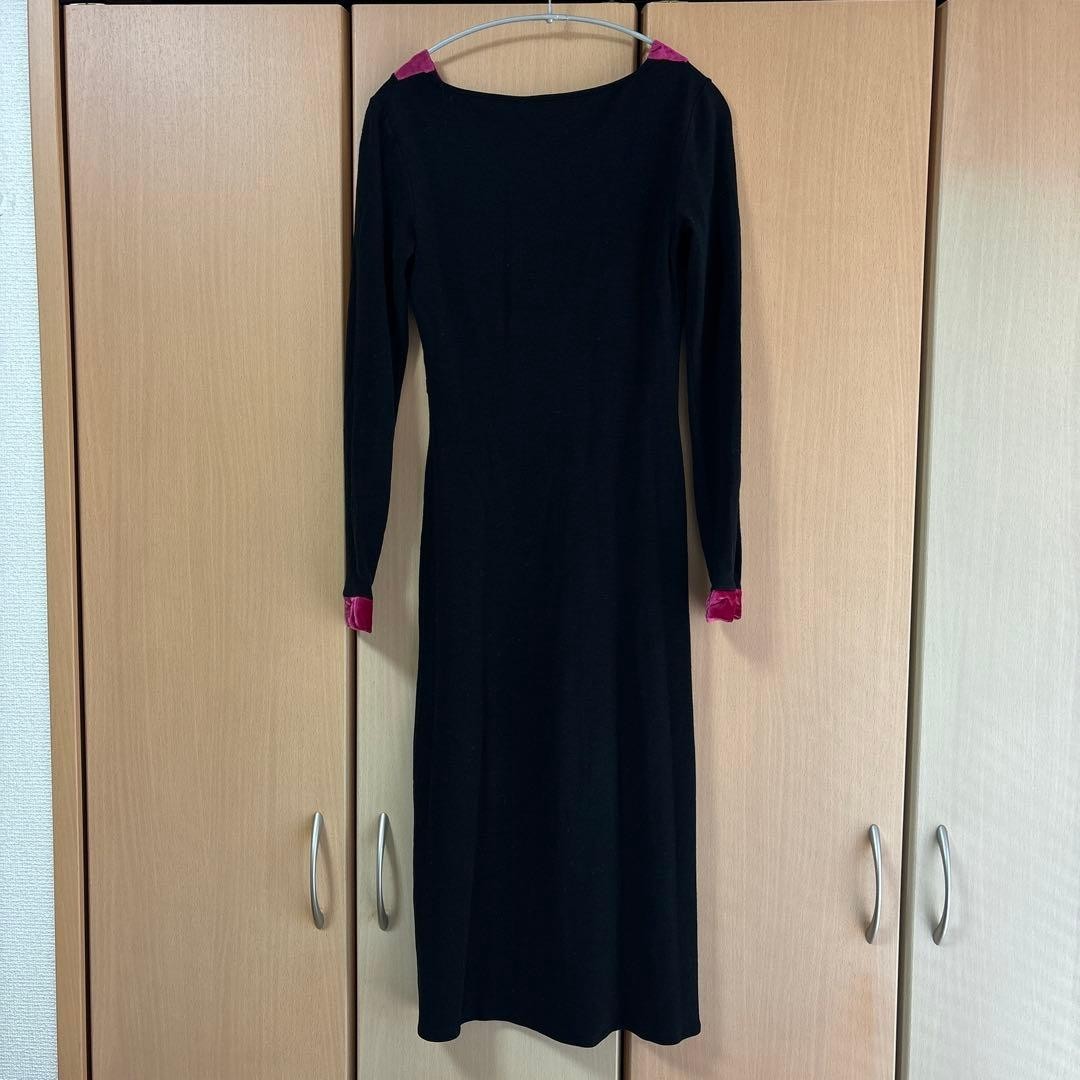 Blugirl Blumarine Dress Embroidery Velvet Detail Size S EU38 Rare Vintage Y2K
